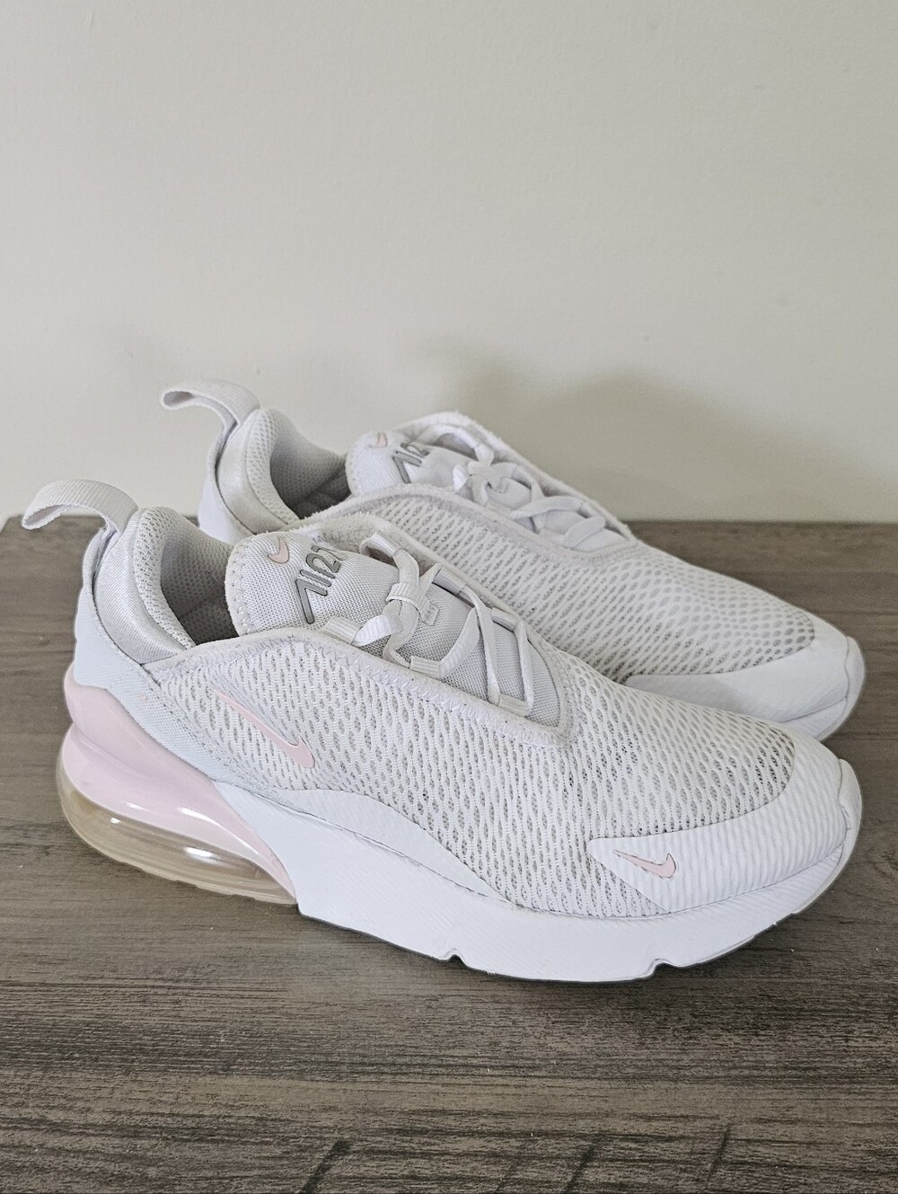 Nike Air Max 270 Kids Sneakers Pink White Girls Size 3